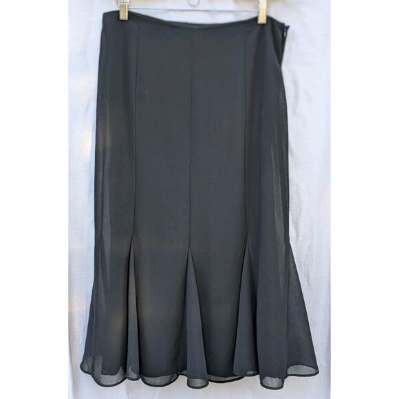 Vintage MSK Women's Black Midi Skirt Sz Large Whimsigoth Fairy - Picture 1 of 3